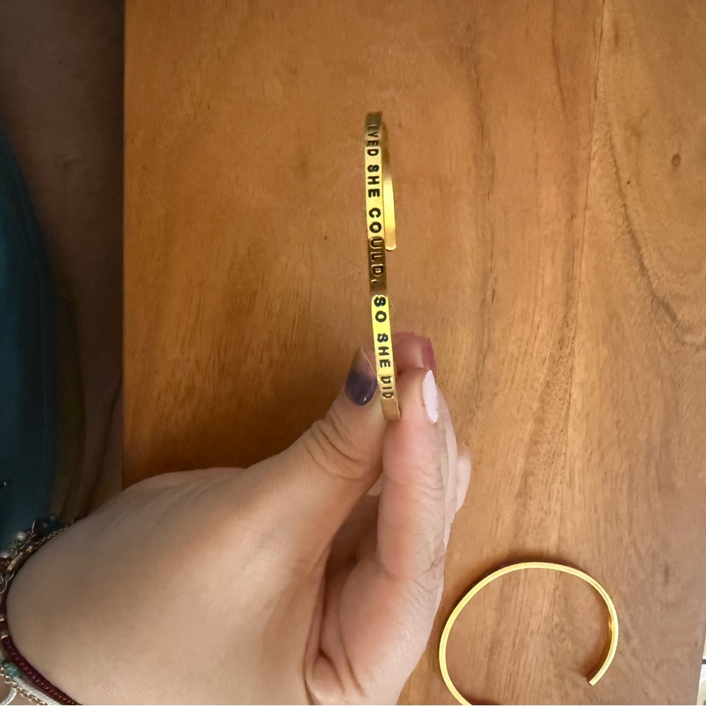 Inspirational Gold Bangle Bracelet